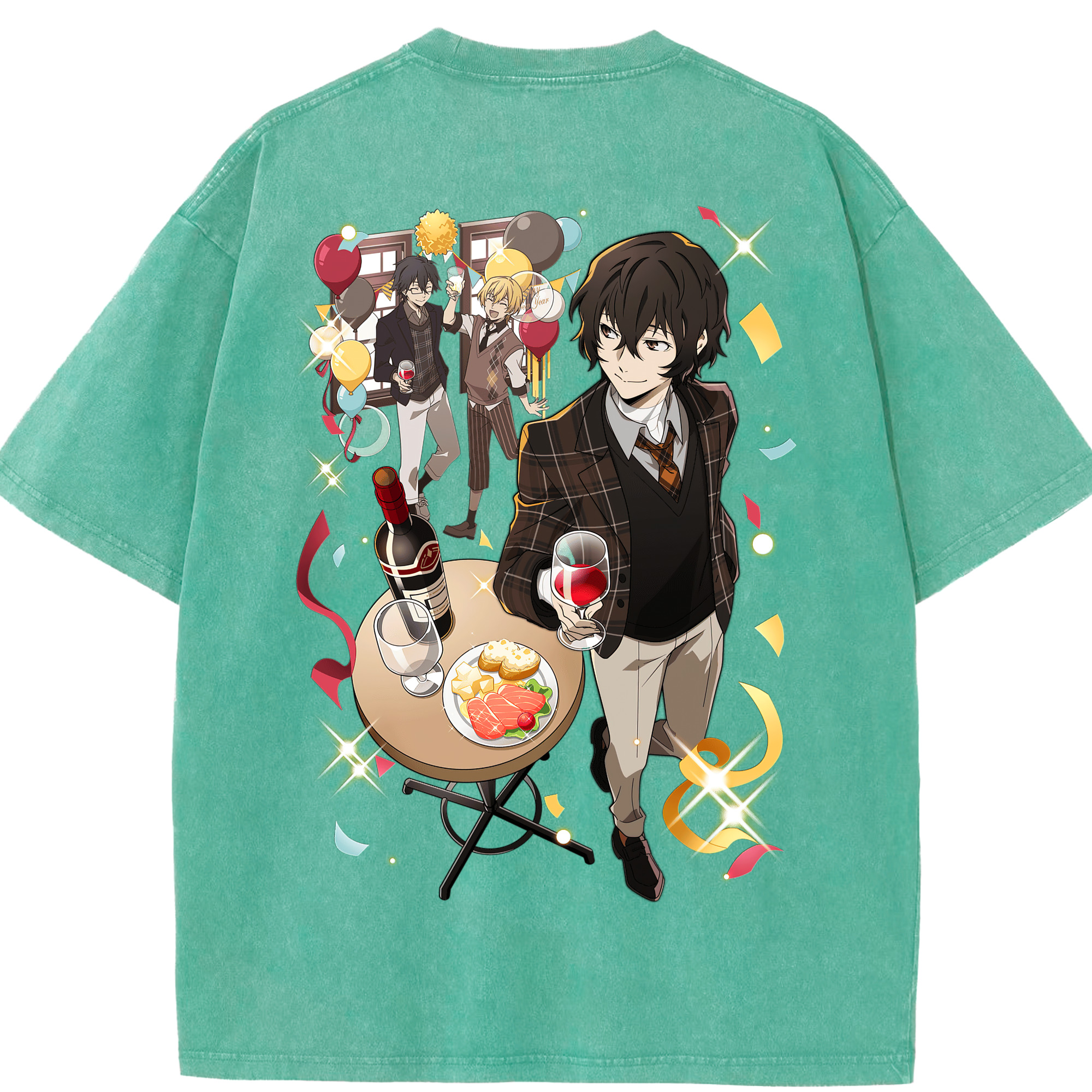 （画像用） 文豪ストレイドッグス Bungo Stray Dogs 綿100% ヴィンテージ風 半袖Tシャツ（背面プリント）